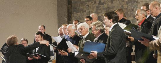 Der Männerchor beim geistlichen Konzert